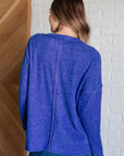 Casual Tuesday Ribbed Knit Sweater in Bright Blue