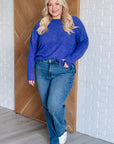 Casual Tuesday Ribbed Knit Sweater in Bright Blue