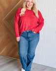 Casual Tuesday Ribbed Knit Sweater in Dark Red