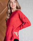 Casual Tuesday Ribbed Knit Sweater in Dark Red