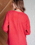 Casual Tuesday Ribbed Knit Sweater in Dark Red