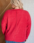 Casual Tuesday Ribbed Knit Sweater in Dark Red