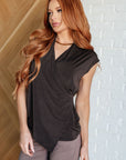 Classic Surplice Front Top in Chocolate