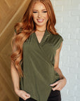 Classic Surplice Front Top in Olive