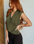 Classic Surplice Front Top in Olive