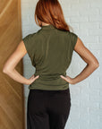 Classic Surplice Front Top in Olive