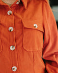 Clever in Corduroy Shirt Dress
