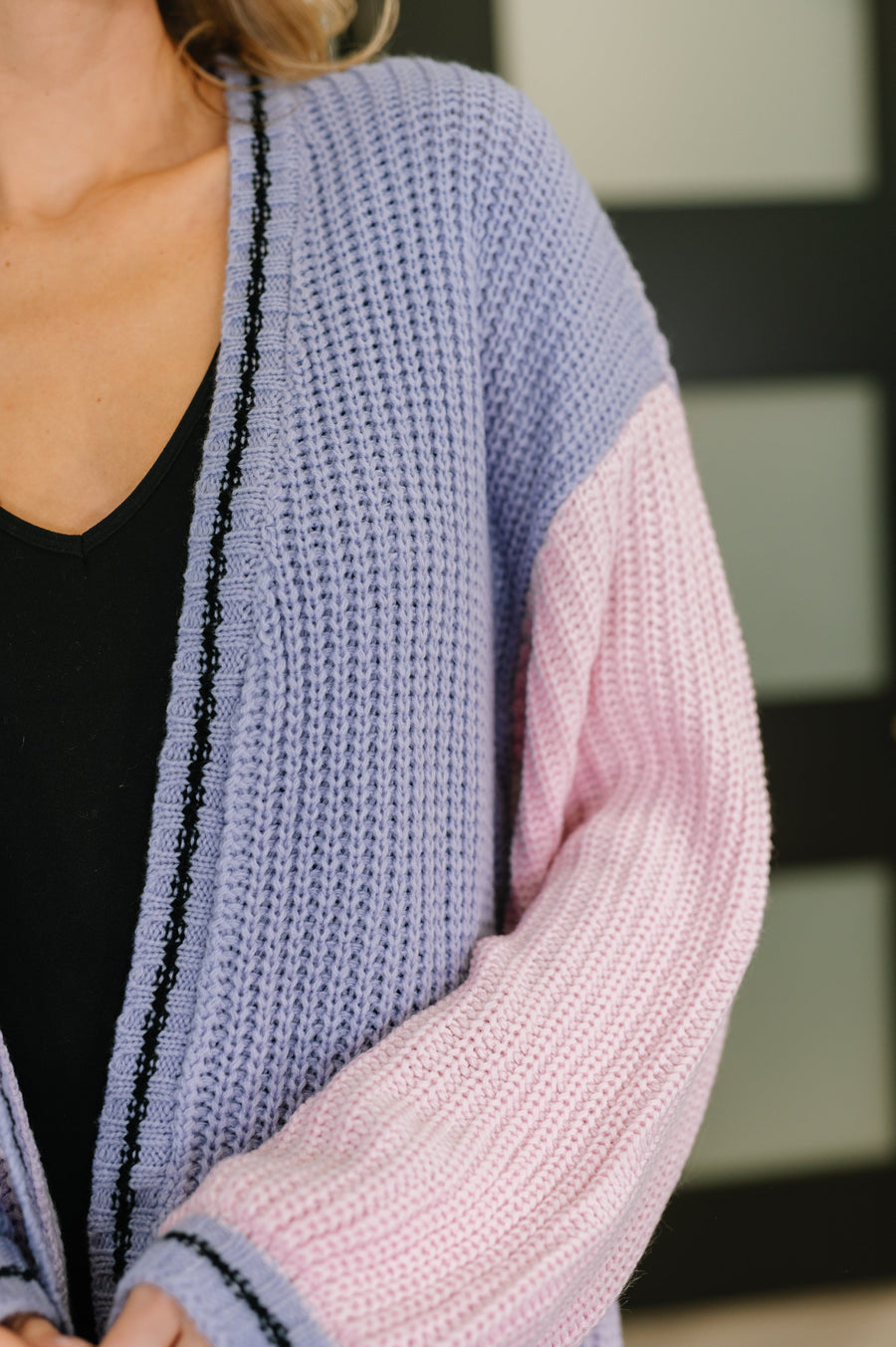 Coffee Date Color Block Cardigan- pastel