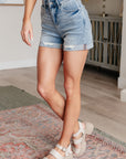 Darlene High Rise Distressed Cuffed Cutoff Shorts