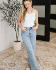 Debbie High Rise Stone Wash Straight Fit Jeans