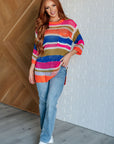 Deep Thoughts Striped Loose Knit Top