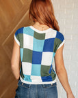 Disco Darling Checkered Sleeveless Sweater