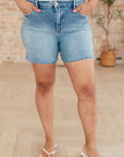 Elle High Rise Rhinestone Cutoff Shorts
