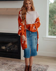 Enough Anyways Floral Cardigan in Burnt Orange