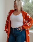 Enough Anyways Floral Cardigan in Burnt Orange