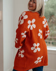 Enough Anyways Floral Cardigan in Burnt Orange