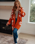 Enough Anyways Floral Cardigan in Burnt Orange
