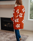Enough Anyways Floral Cardigan in Burnt Orange