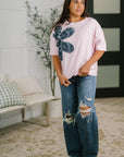 Exactly My Type Paisley Floral Applique Top