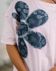 Exactly My Type Paisley Floral Applique Top