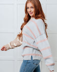 Exceptional Thought Striped Patchwork Sweater