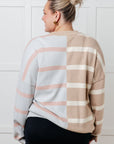 Exceptional Thought Striped Patchwork Sweater