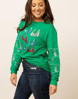 Fa La La Sequins Green Sweater