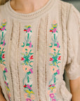 Feel so Fine Embroidered Knit Top