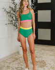 Fiji Color Block Swim Top