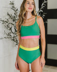 Fiji Color Block Swim Top