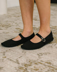Fleta Buckle Flats in Black