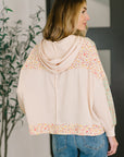 Floral Patchwork Hooded Pullover