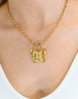 Flutter & Shine Butterfly Pendant Necklace in Gold