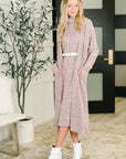 Glam Dress and Cardigan Set in Wine