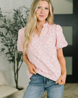 Growing Together Notch Neck Puff Sleeve Top