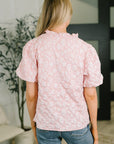 Growing Together Notch Neck Puff Sleeve Top