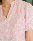 Growing Together Notch Neck Puff Sleeve Top
