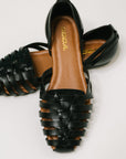 Gulla Woven Slip On Flats in Black