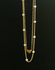 Heart of Gold Pendant Necklace Layered Set in Gold