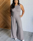 Hilary Wide Leg Jumpsuit in Grey