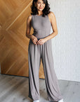 Hilary Wide Leg Jumpsuit in Grey