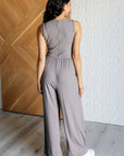 Hilary Wide Leg Jumpsuit in Grey