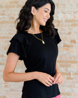 I'll Allow It Flutter Sleeve Tee In Black