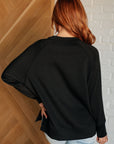 It's The Little Things Relaxed Scuba Pullover in Black