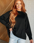 It's The Little Things Relaxed Scuba Pullover in Black