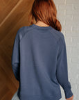 It's The Little Things Relaxed Scuba Pullover in Blue Indigo