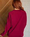 It's The Little Things Relaxed Scuba Pullover in Cabernet