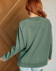 It's The Little Things Relaxed Scuba Pullover in Dark Forest