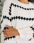 Ivy Lane Textured Sweater in White and Black