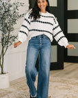 Ivy Lane Textured Sweater in White and Black